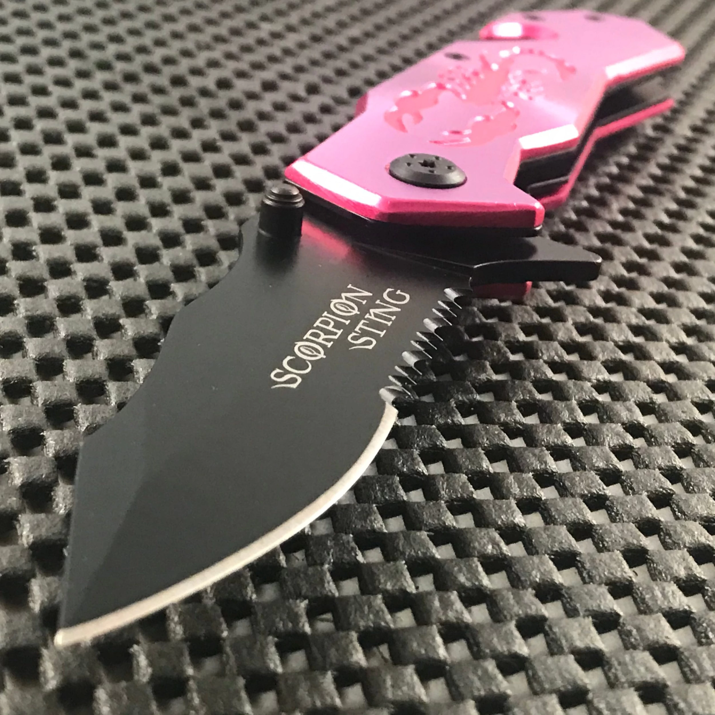 6.5β Tac Force Pink Scorpion Spring Assisted Rescue Fantasy Pocket Knife - Image 3