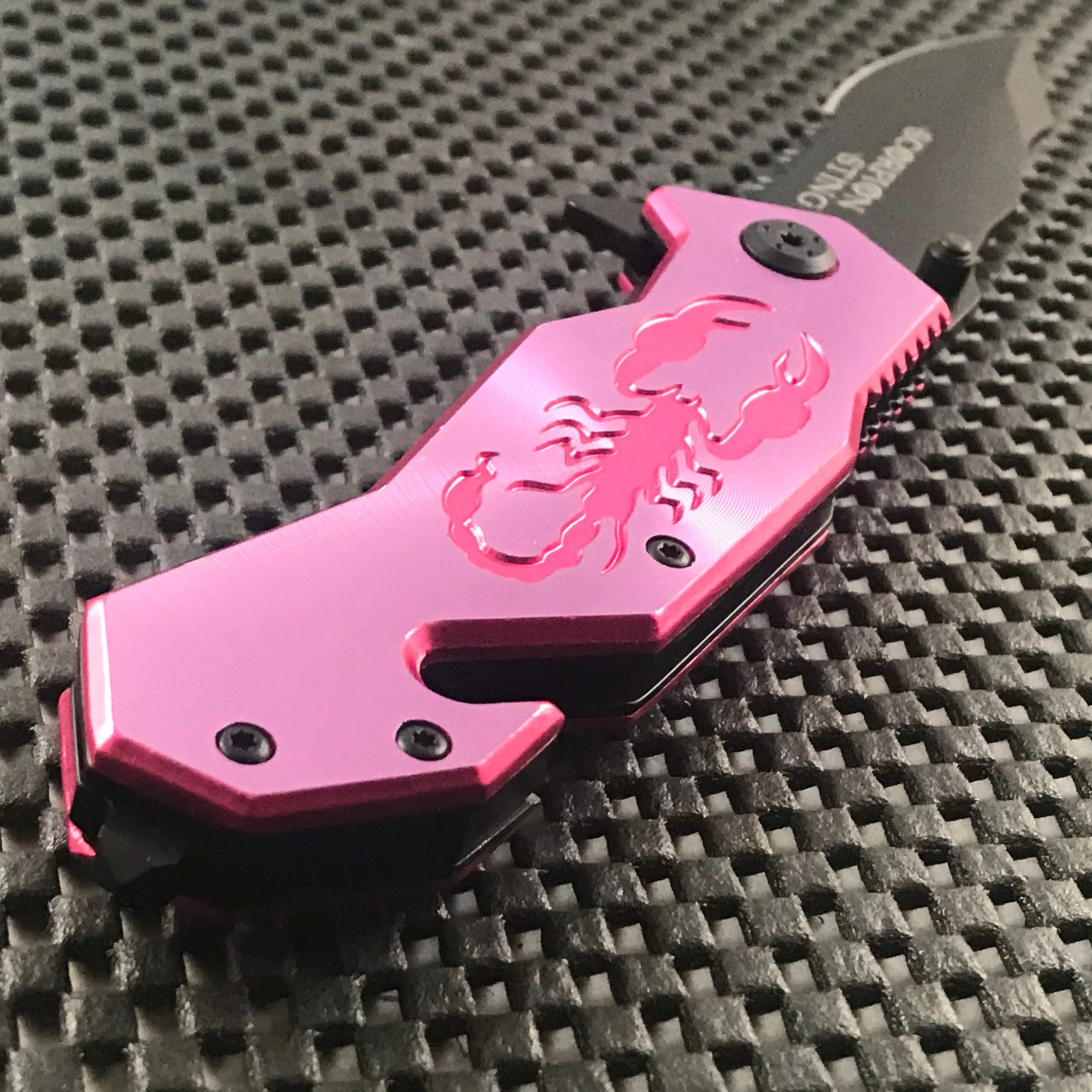 6.5β Tac Force Pink Scorpion Spring Assisted Rescue Fantasy Pocket Knife - Image 8