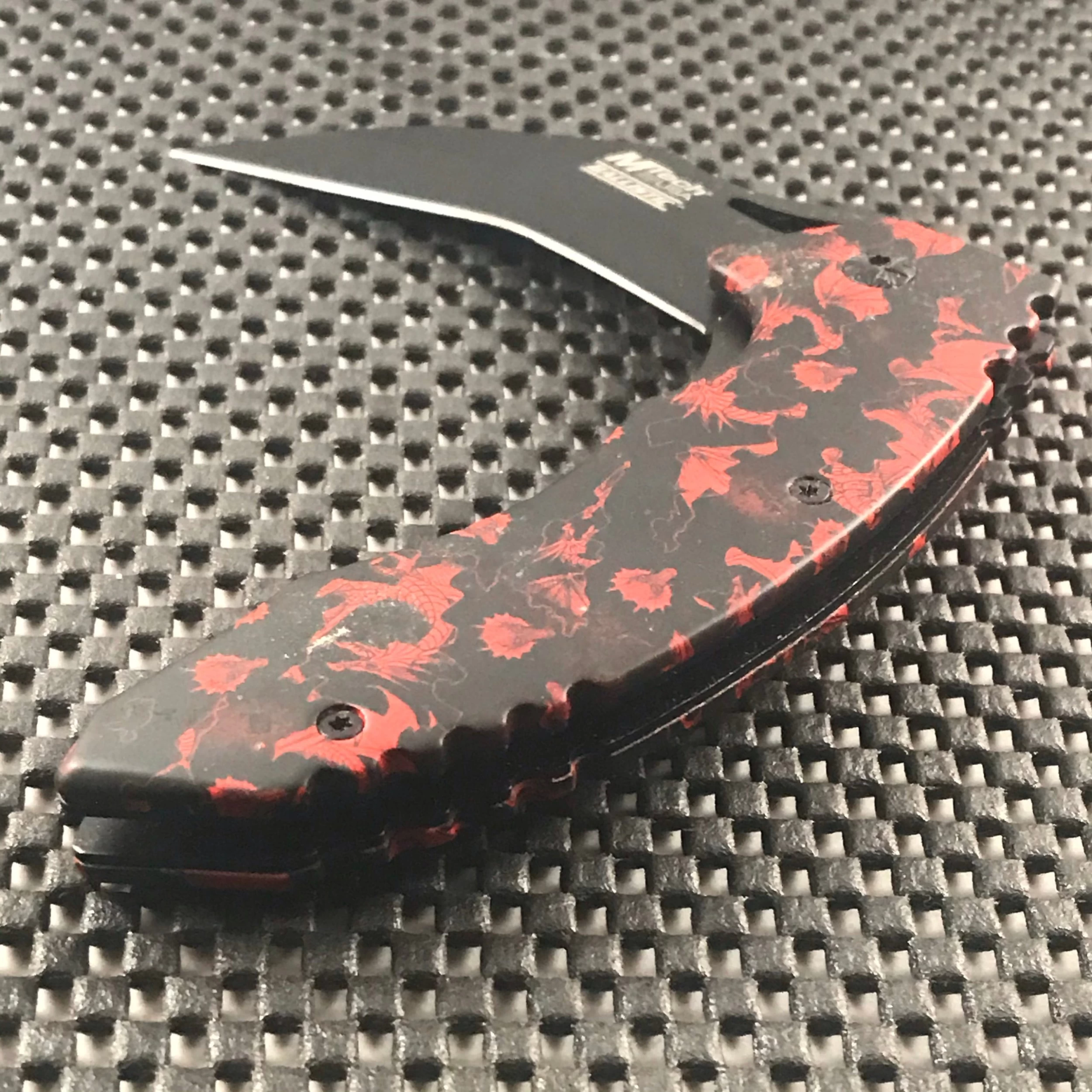 MTech USA Ballistic Tactical Dragon Fantasy Camo Karambit Pocket Knife - Image 2