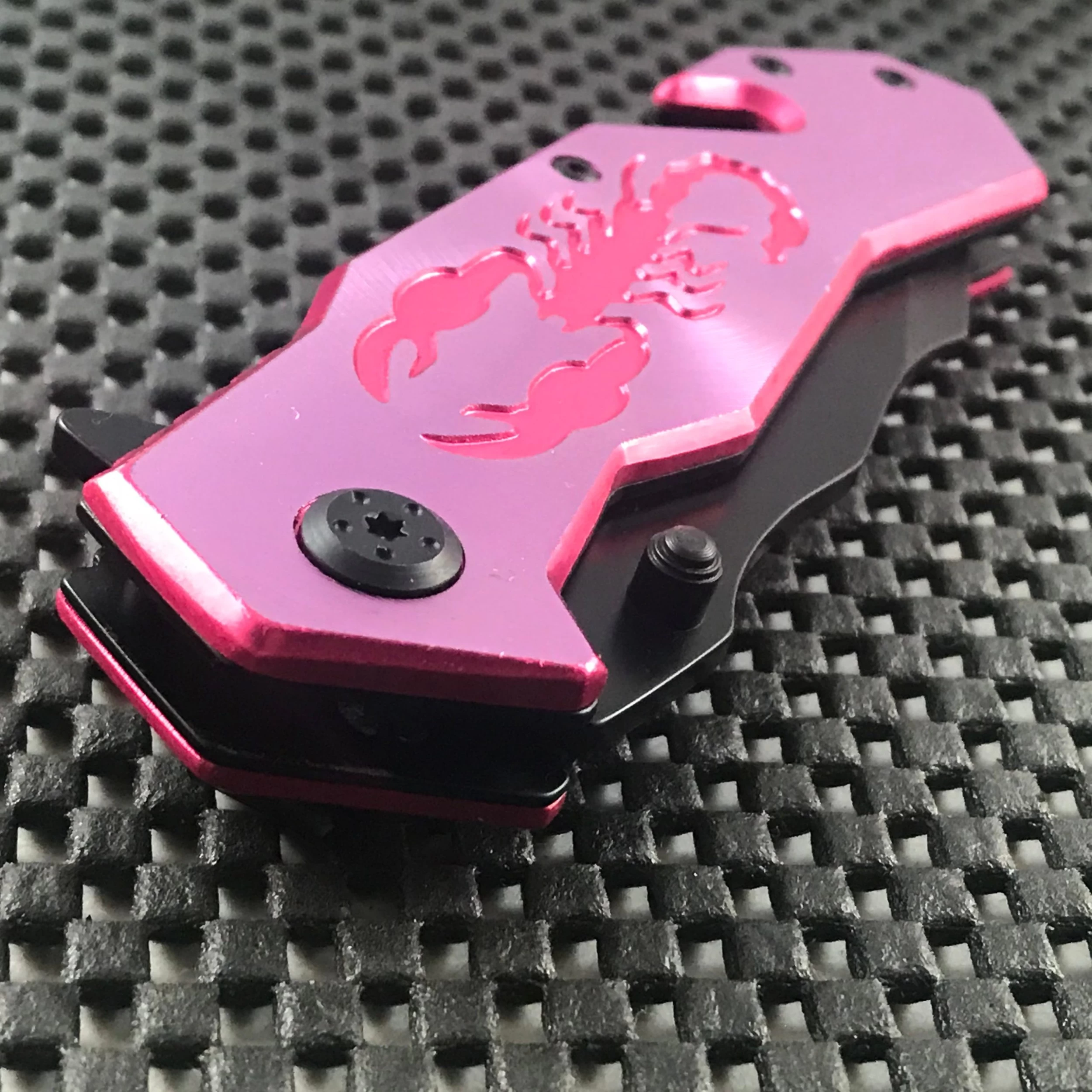 6.5β Tac Force Pink Scorpion Spring Assisted Rescue Fantasy Pocket Knife - Image 5