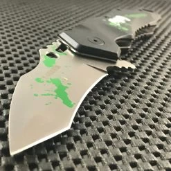 8.5" Z-Hunter Zombie Green Blood Splatter Pocket Knife (ZB-110BG)