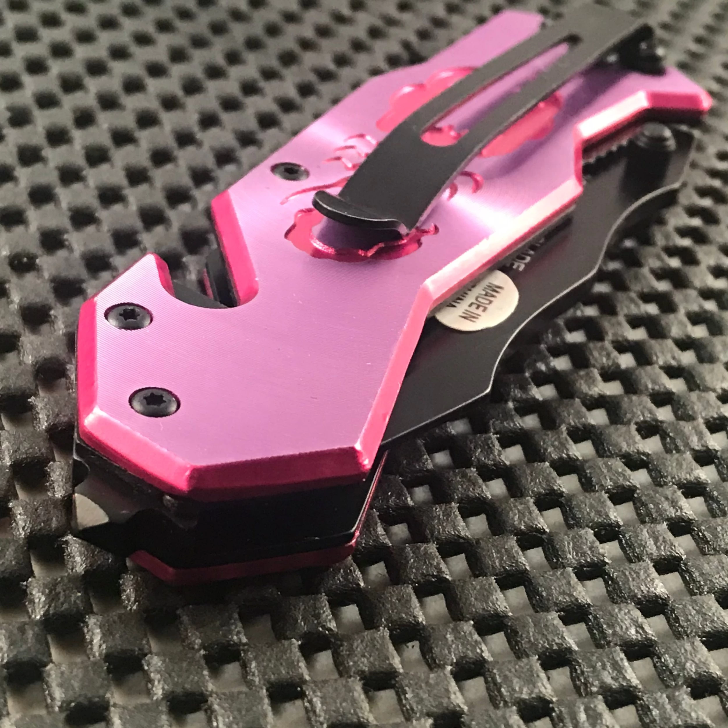 6.5β Tac Force Pink Scorpion Spring Assisted Rescue Fantasy Pocket Knife - Image 9