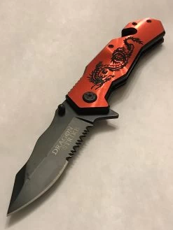 8.5” Dragon Strike Assisted Tactical Red Dragon Folding Pocket Knife
