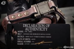 Microtech/Marfione Custom "APIS" Belt (Womens) Distressed Dark Brown Buffalo Leather W/ Titanium Bronzed Hardware