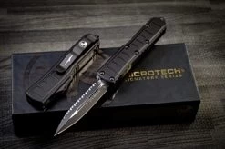 Microtech UTX-85 II Stepside Automatic Knife D/E 3" Dagger Serrated 232II-3TS